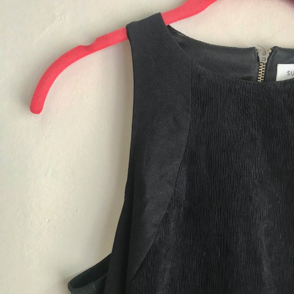 Sugar + Lips / Black Velvet Ribbed Bodycon Dress - Picture 3 of 10